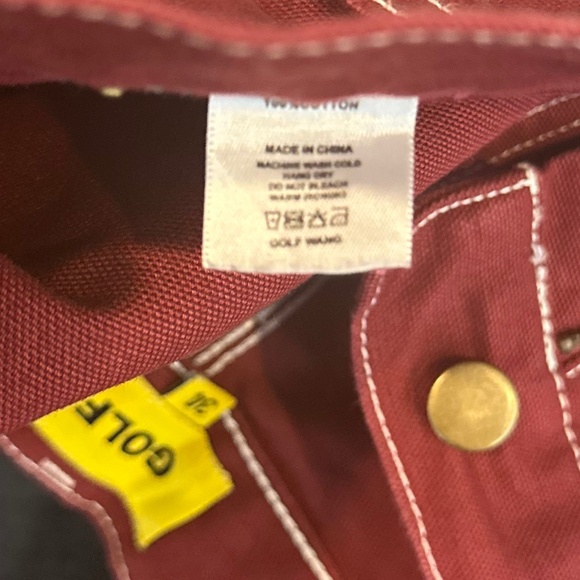 Men's GOLF WANG Red / Burgundy Cotton Twill Work Pant - Size 34 - Picture 15 of 15